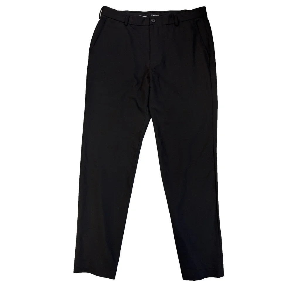 Stafford 365 Men's 34X32 Black Straight Fit‎ Classic Dress Pants Business Preppy
